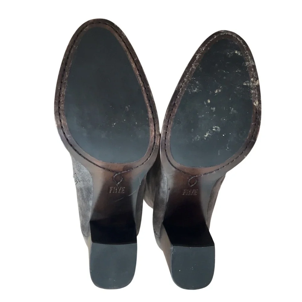 FRYE‎ Claude Tall zip boots shoes smoke grey US 9.5